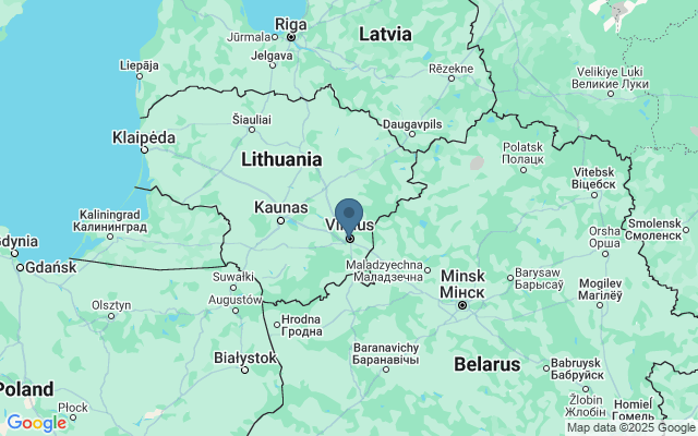 Kaart met locatie Oude centrum van Vilnius